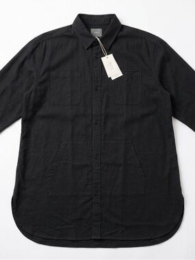 Five Four Black Longline Button-Down Shirt- L